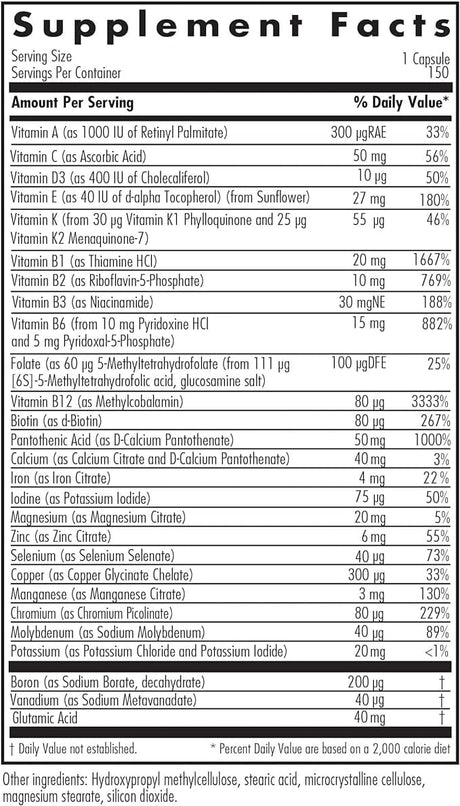 Nutricology / Allergy Research Group Multi-Vi-Min, 150 veg caps