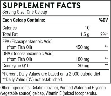 Thorne Omega-3 w/ CoQ10 - 90 Gelcaps