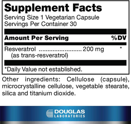 Douglas Laboratories - Resveratrol - 30 Veg Caps