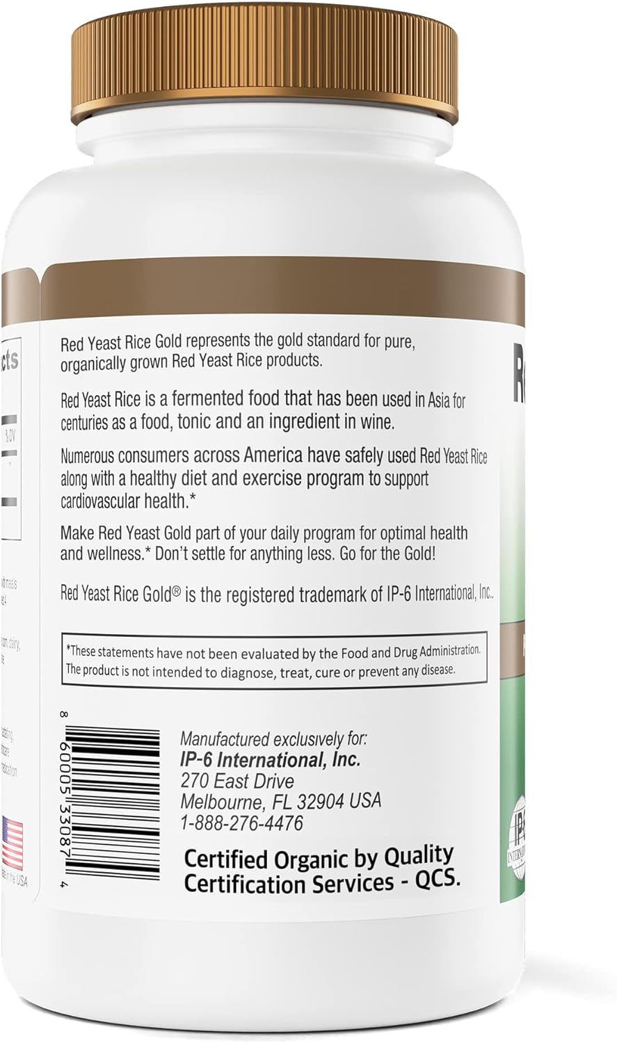 IP6 International Red Yeast Rice Gold, 600mg, 240 Capsules