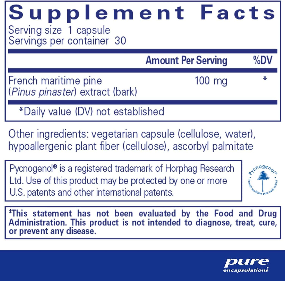 Pure Encapsulations - Pycnogenol 100mg 30 caps