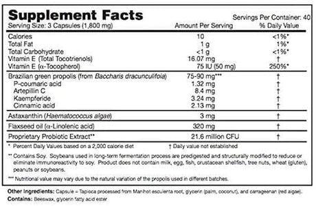 Dr. Ohhira's Propolis Plus (Brazilian Green Propolis) - 60 Caps