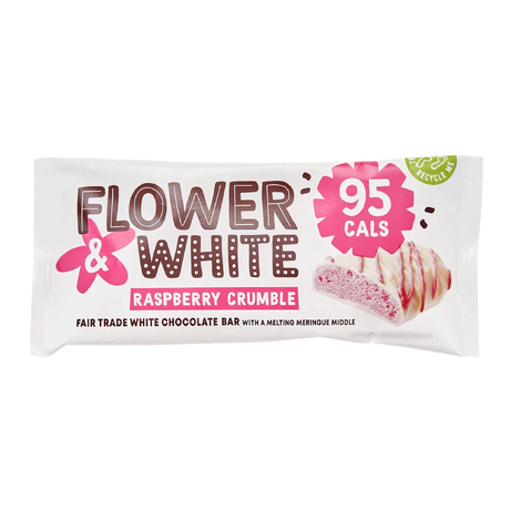 Flower & White Meringue Bar 12x20g Raspberry Crumble