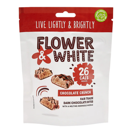 Flower & White Meringue Bites 75g Chocolate Crunch