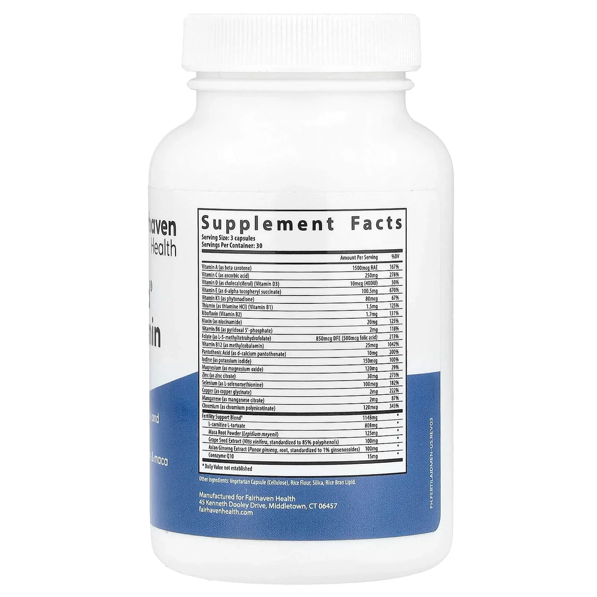 Fairhaven Health FertilAid for Men, 90 Capsules
