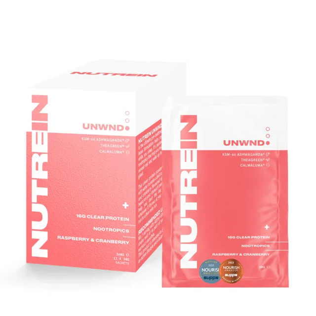 Nutrein UNWND 12x30g Raspberry & Cranberry