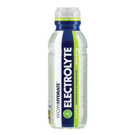 Wow Hydrate Electrolyte Water 12x500ml Lemon & Lime