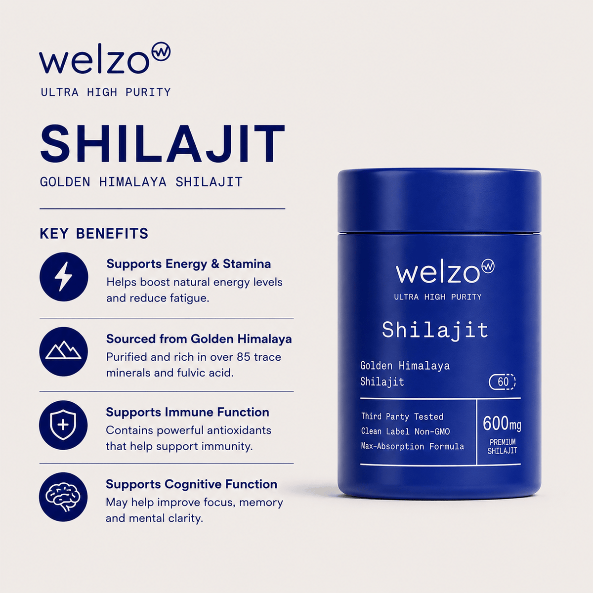 Ultra Purity shilajit ashwagandha rhodiola ginseng adaptogen capsules – view 3