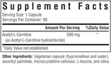 Acetyl-L-Carnitine, 500 mg, 90 veg caps - Seeking Health - welzo