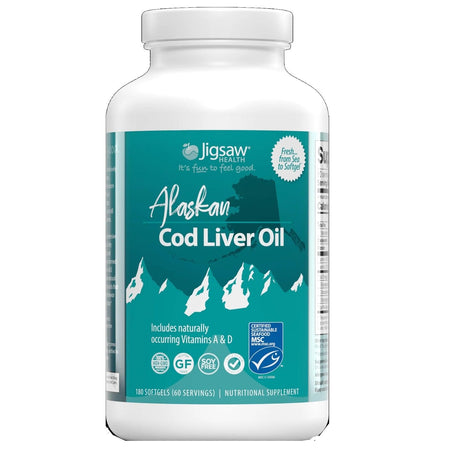 Alaskan Cod Liver Oil (CLO) - 180 softgels - Jigsaw Health - welzo