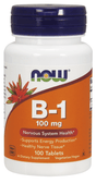 B-1 100mg, 100 Tablets - Now Foods - welzo