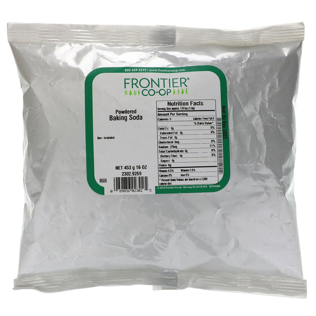 Baking Soda (Sodium Bicarbonate) Powder, 16 oz (453g) - Frontier Natural Products - welzo