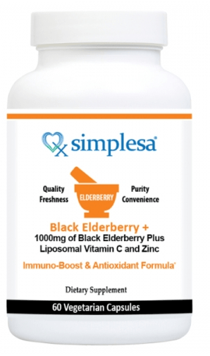 Black Elderberry + Immuno-Boost Antioxidant Formula, 60 veggie caps - Simplesa - welzo