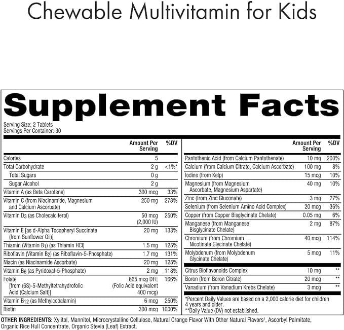 Children's Multivitamin, Fruit Flavored Chewables, 60 Tablets - Dr. Mercola - welzo