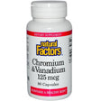 Chromium Vanadium, 125 mcg, 90 Capsules, Natural Factors - welzo