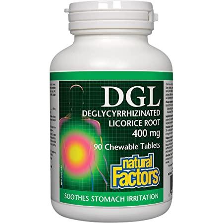 DGL 400 mg (Deglycyrrhizinated Licorice Root), 90 Chewable Tablets - Natural Factors - welzo