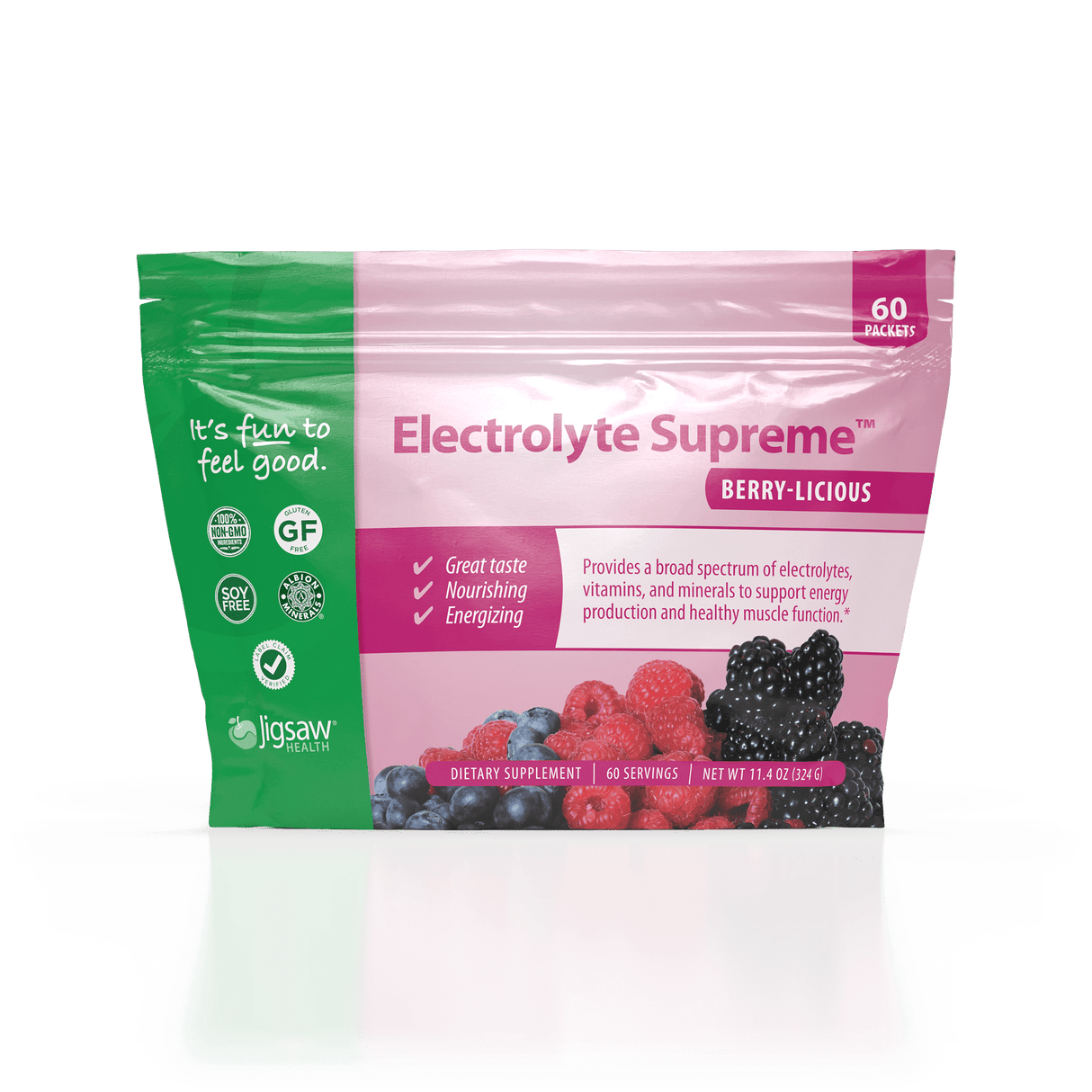 Electrolyte Supremeâ„¢ Berry-Licious flavour, 60 packets - Jigsaw Health - welzo