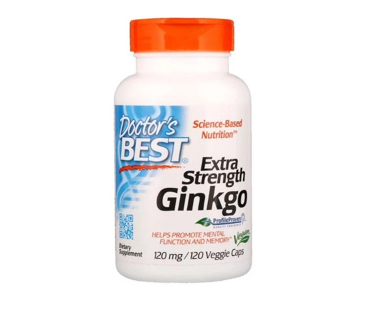 Extra Strength Ginkgo, 120 mg, 120 Veggie Caps - Doctor's Best - welzo