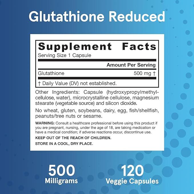 Glutathione Reduced, 500 mg, 120 Capsules - Jarrow Formulas - welzo