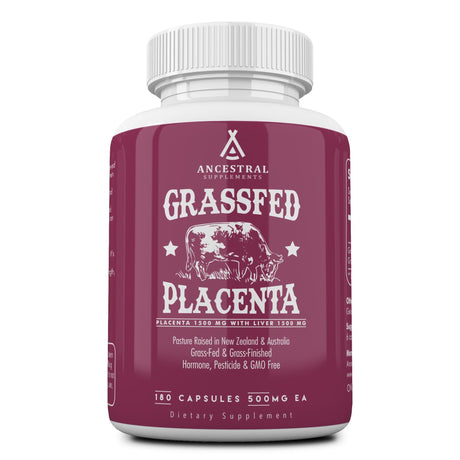 Grass Fed Beef Placenta w/ Liver - 180 Capsules - Ancestral Supplements - welzo