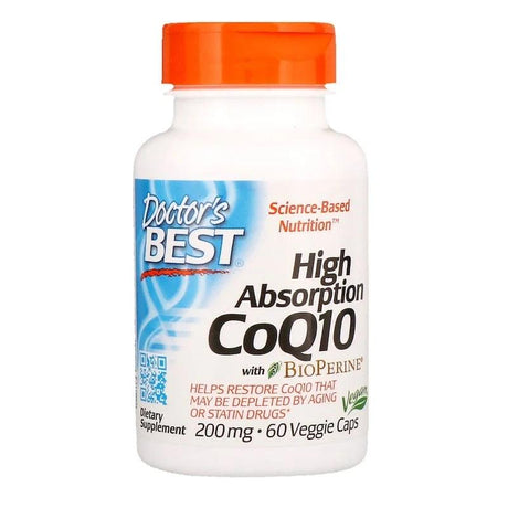 High Absorption CoQ10 with BioPerine 200mg, 60 Capsules - Doctor's Best - welzo