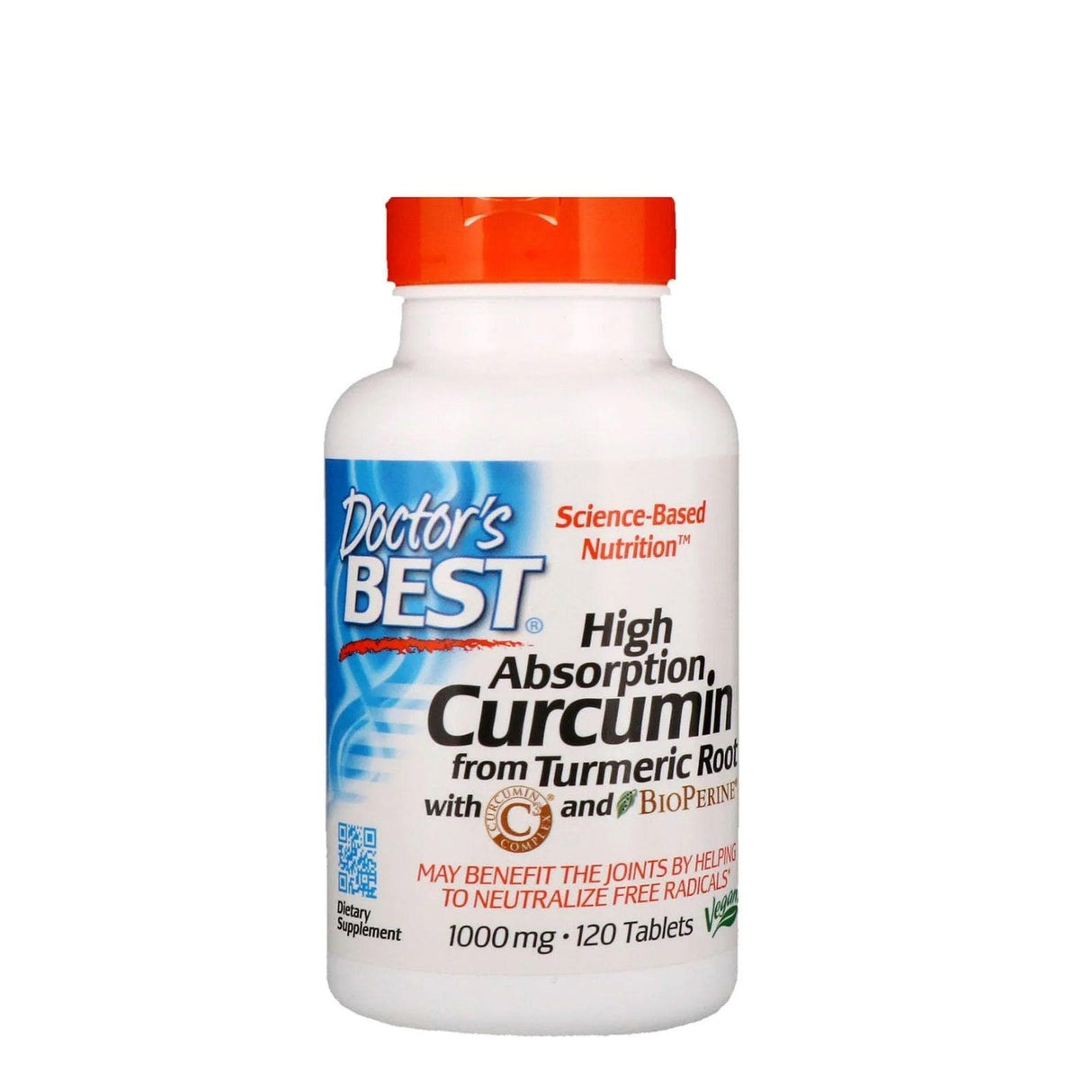 High Absorption Curcumin with C3 Complex & BioPerine 1000mg, 120 Tablets - Doctor's Best - welzo