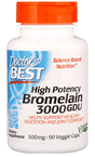 High Potency Bromelain, 3000 GDU, 500 mg, 90 Veggie Caps - Doctor's Best - welzo