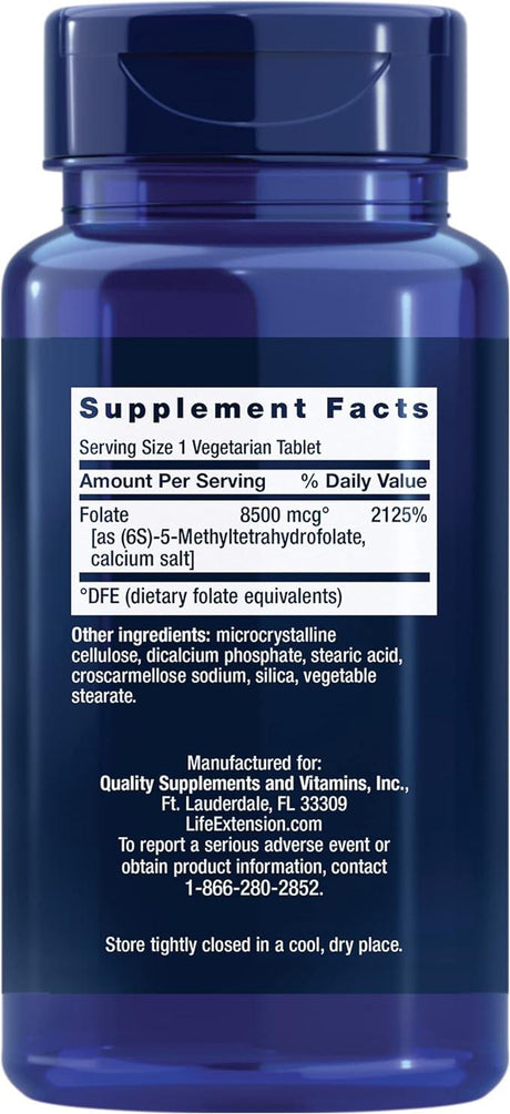 High Potency Optimized Folate, 30 Veg Tablets- Life Extension - welzo