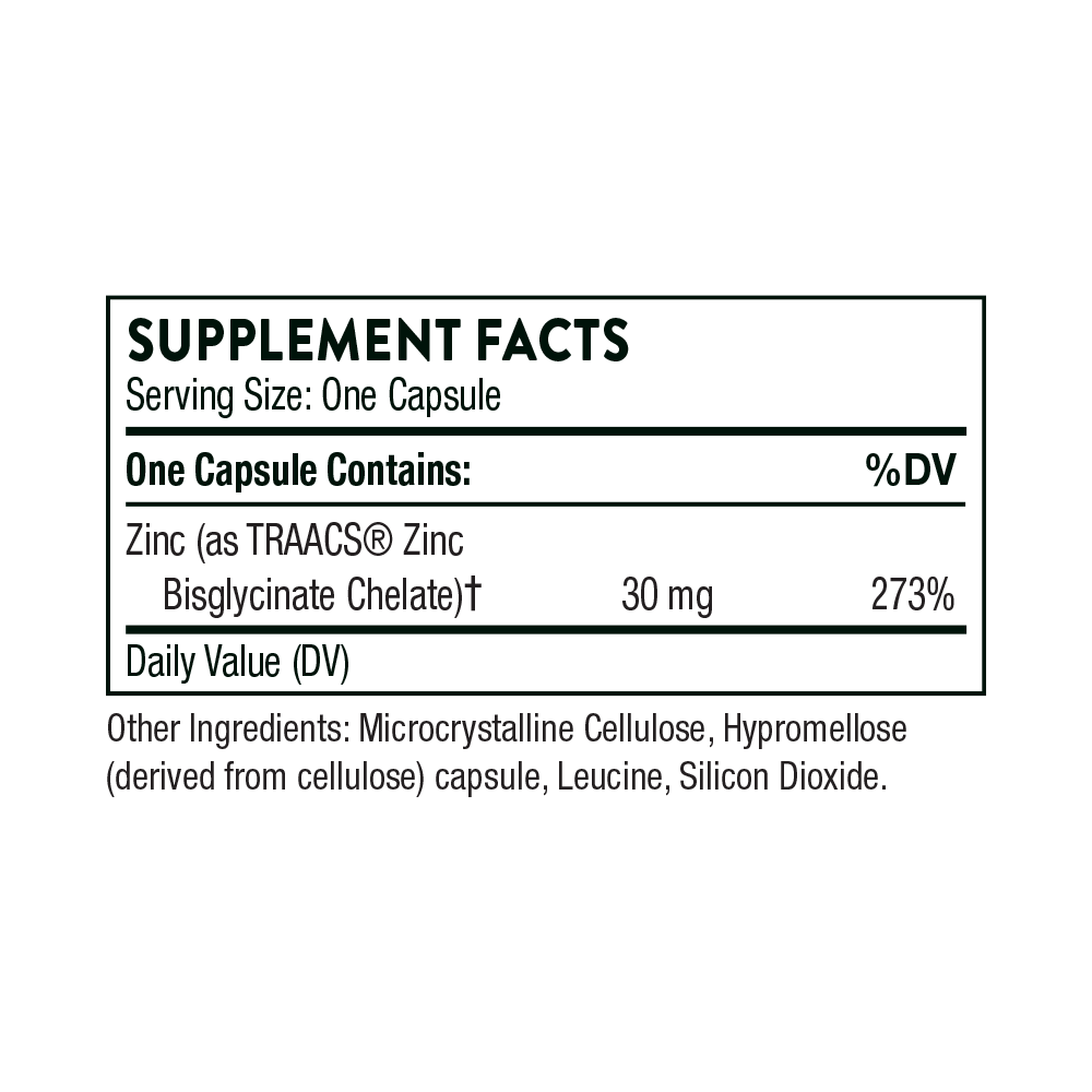 Thorne Research Zinc Bisglycinate 30 mg, 60 caps