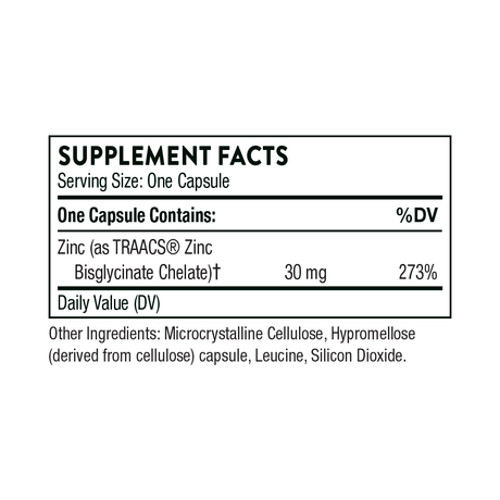 Thorne Research Zinc Bisglycinate 30 mg, 60 caps