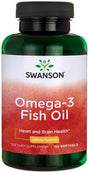 Swanson Omega-3 Fish Oil, Lemon - 150 softgels