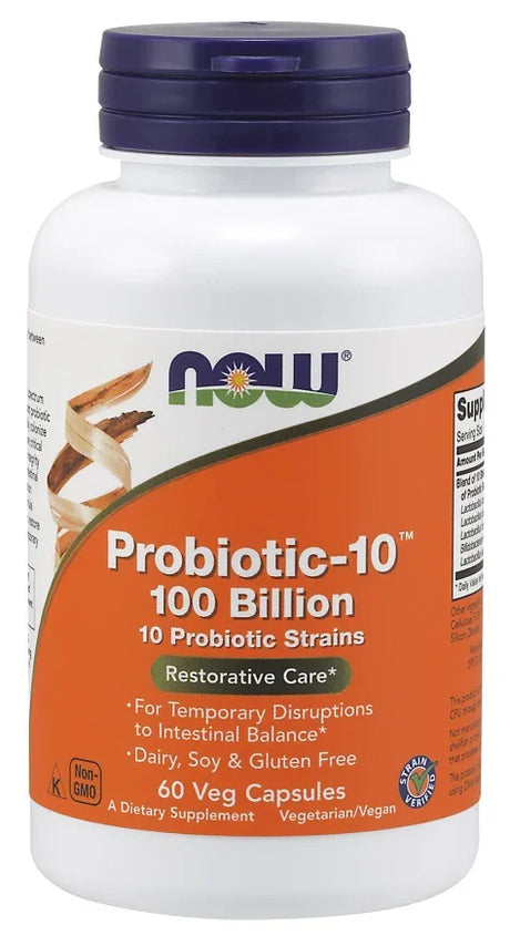 NOW Foods Probiotic-10, 100 Billion - 60 vcaps