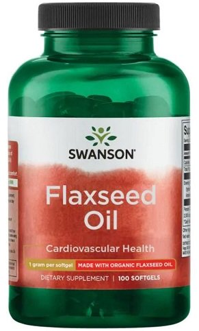 Swanson Flaxseed Oil, 1000mg - 100 softgels