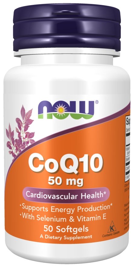 NOW Foods CoQ10 with Selenium & Vitamin E, 50mg - 50 softgels