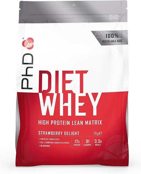 PhD Diet Whey, Strawberry Delight - 2000 grams