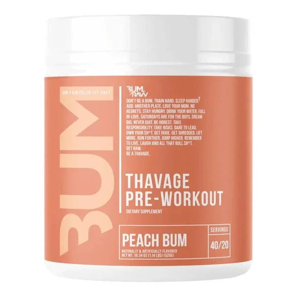 Raw Nutrition Thavage Pre-Workout, Peach Bum - 520 grams