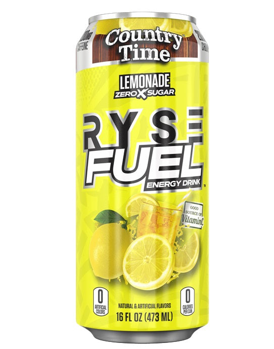 RYSE Fuel Energy Drink, Country Time Lemonade - 12 x 473 ml.