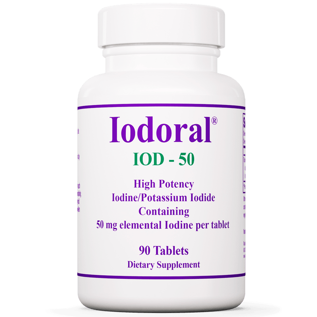 Iodoral IOD-50 (Iodine/Potassium Iodide) 50mg, 90 tablets - Optimox - welzo