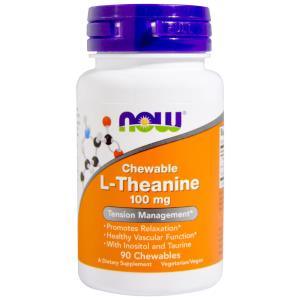 L-Theanine 100 mg 90 Chewables - Now Foods - welzo