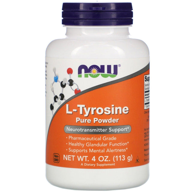 L-Tyrosine, 100% Pure Powder, 113g - Now Foods - welzo