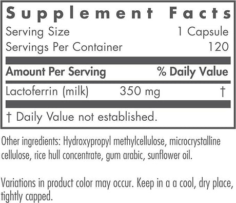 LaktoFerrin, 120 capsules - Nutricology / Allergy Research Group - welzo