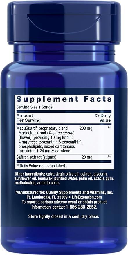 Macuguardâ„¢ Ocular Support 60 softgels - Life Extension - welzo