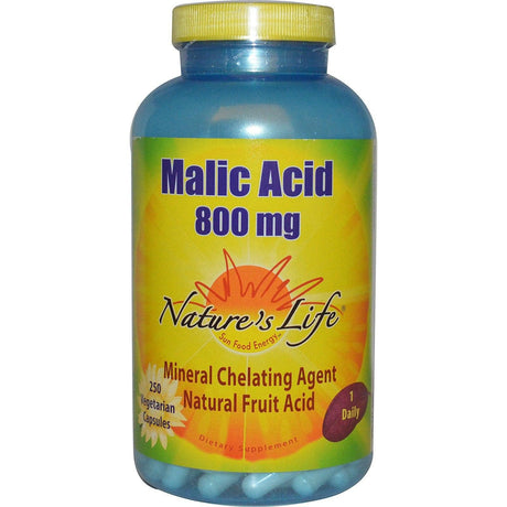 Malic Acid, 800 mg, 250 Veggie Caps - Nature's Life - welzo