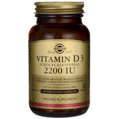 Natural Vitamin D3/D-3, 2200 IU, 100 Veggie Caps - Solgar - welzo