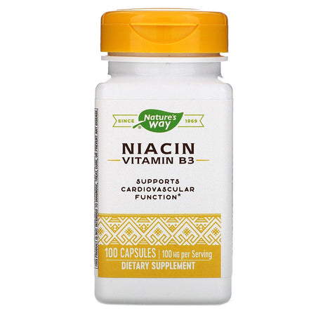 Niacin 100 mg, Nicotinic Acid, 100 Capsules - Nature's Way - welzo