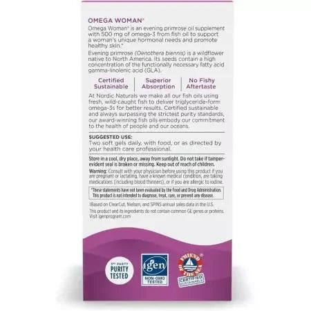 Nordic Naturals Omega Women with Evening Primrose Oil 120 Softgels (Lemon)