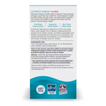 Nordic Naturals Ultimate Omega 1280mg + CoQ10 120 Softgels