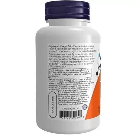 Now Foods LArginine 500 mg Capsules