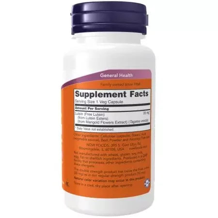 Now Foods Lutein 20mg 60 Veg Capsules 90