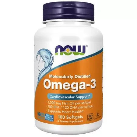 Now Foods Omega3 Fish Oil Molecularly Distilled Softgels